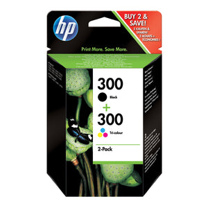 HP 300 Inkjet Cartridges 2-Pack Black and Tri-Colour CMY CN637EE