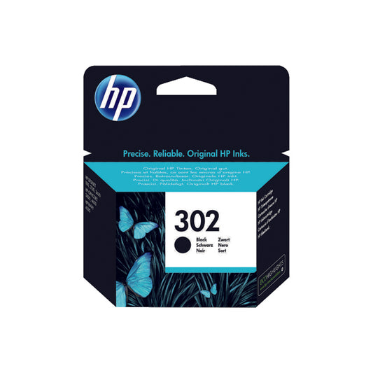 HP 302 Ink Cartridge Standard Yield 170 Page Capacity Black F6U66AE