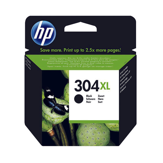 HP 304XL Black Ink Cartridge (High Yield, 300 Page Capacity) N9K08AE