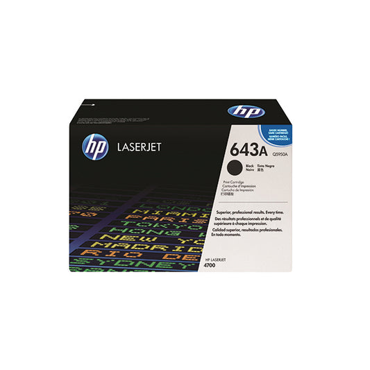 HP 643A Black Laserjet Toner Cartridge Q5950A
