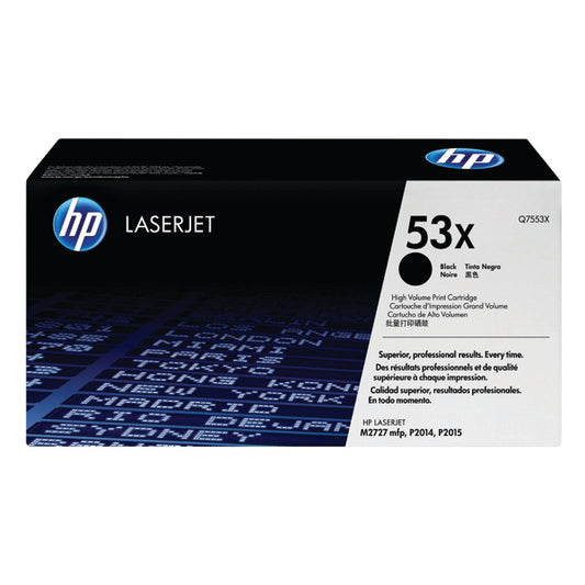 HP 53X Black High Yield Laserjet Toner Cartridge Q7553X