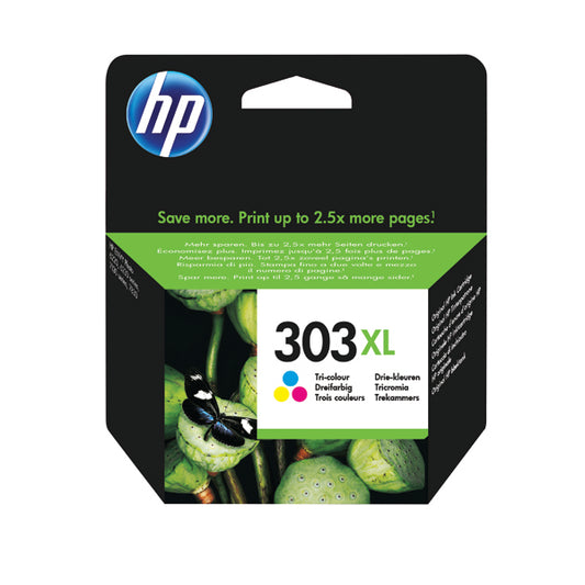 HP 303XL Ink Cartridges High Yield Tri Colour CMY T6N03AE
