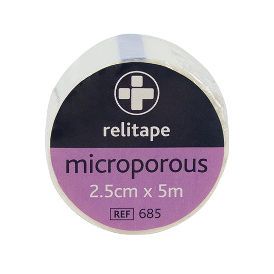 Reliance Medical Relitape Microporous Tape 2.5cmx5m (Pack of 12) 685