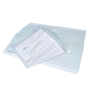 Rapesco Popper Wallet A5 Clear (Pack of 25) 1500