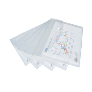 Rapesco Popper Wallet A5 Clear (Pack of 5) 1588