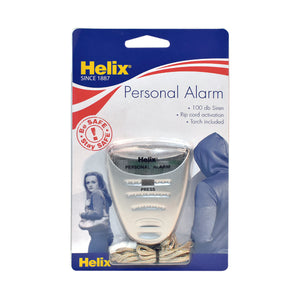 Helix Personal Attack Alarm With Torch Silver PS2070