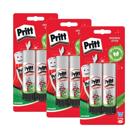 Pritt Stick Glue Stick 43g (Pack of 6) 3For2