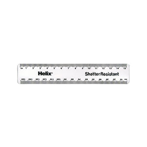 Helix Shatter Resistant Ruler 15cm Clear (Pack of 50) 010311