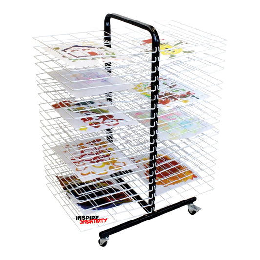 Mobile Art Drying Rack 40 Shelf Spring Loaded