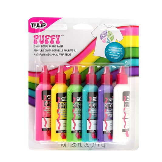 Dimensional Fabric Paint Slick 6pk Primary