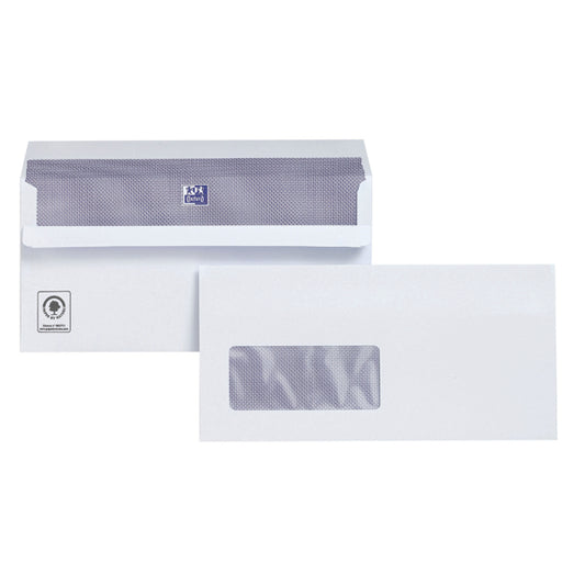 Plus Fabric DL Envelopes Window Wallet Self Seal 120gsm White (Pack of 500) C22570