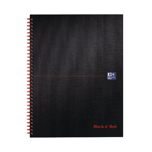 Black n' Red Wirebound Smart Ruled Hardback Notebook 140 Pages A4+ (Pack of 5) 100080218