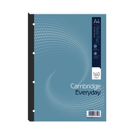 Cambridge Everyday Ruled Margin Refill Pad 160 Pages A4 (Pack of 5)100080234