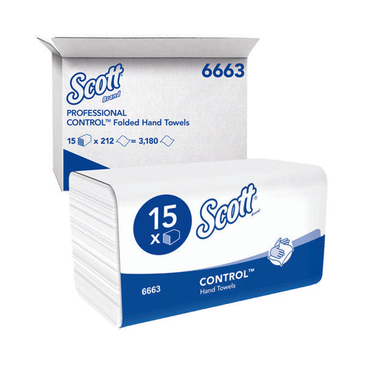 Scott 1-Ply Performance Hand Towels 212 Sheets (Pack of 15) 6663