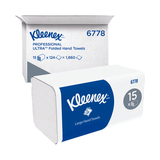 Kleenex Ultra Hand Towel V-Fold 2-Ply 124 Sheets (Pack of 15) 6778