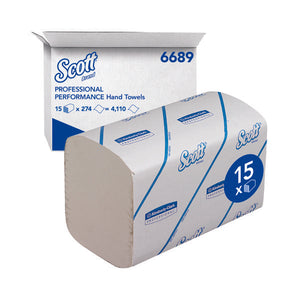 Scott Control 1-Ply Hand Towels Interfold 304 Sheets White (Pack of 15) 6689