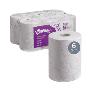 Kleenex Ultra Slimroll Hand Towel Roll White 100m (Pack of 6) 6781