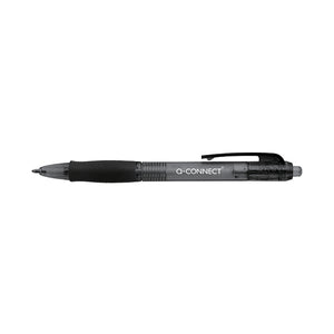 Q-Connect Retractable Ballpoint Pen Medium Black (Pack of 10) KF00267