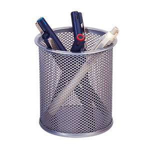 Q-Connect Mesh Pen Pot Silver KF00846