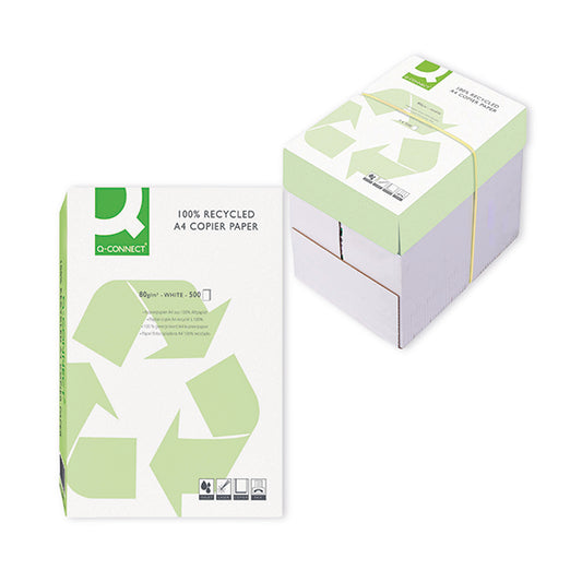 Q-Connect A4 Recycled Copier Paper 80gsm (2500 Sheets/5 Reams) KF01047