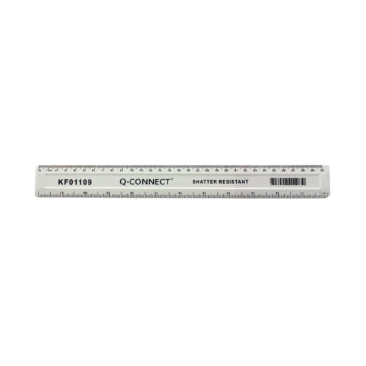Q-Connect Shatter Resistant Ruler 30cm White (Pack of 10) KF01109Q