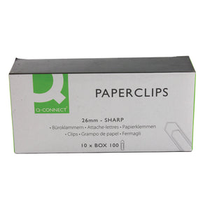 Q-Connect Paperclips No Tear 26mm (Pack of 1000) KF01307Q