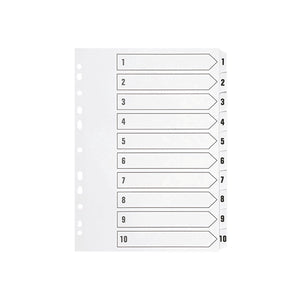 Q-Connect 1-10 Index Multi-punched Polypropylene White A4 KF01353