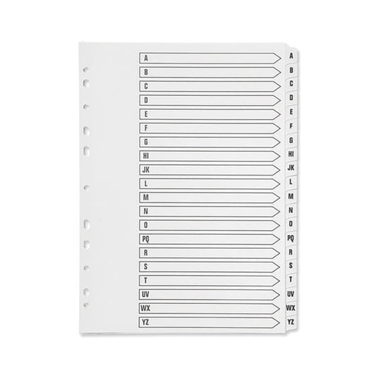 Q-Connect 20-Part A-Z Index Multi-Punched Reinforced Board Clear Tab A4 WhiteKF01532