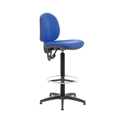 Arista Medium Back Draughtsman Chair 700x700x840-970mm Fixed Footrest Blue KF017021