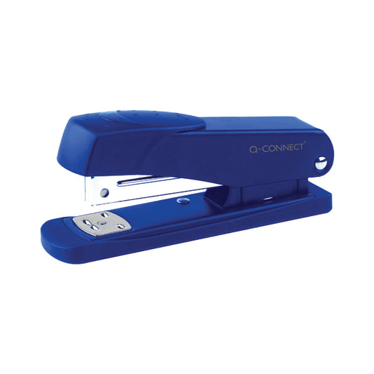 Q-Connect Half Strip Metal Stapler Blue (Staples up to 20 sheets of 80gsm paper) KF02149