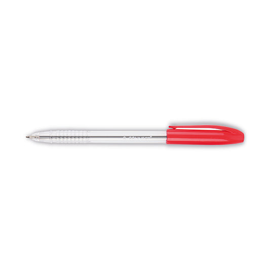 Q-Connect Grip Stick Ballpoint Pen Medium Red (Pack of 20) KF02459