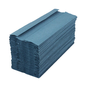 2Work 1-Ply C-Fold Hand Towels Blue (Pack of 2880) KF03800