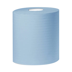 2Work 2-Ply Centrefeed Roll 150m Blue (Pack of 6) KF03805