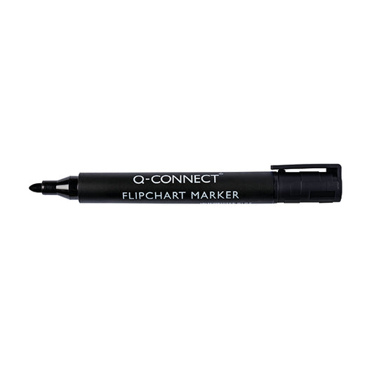 Q-Connect Flipchart Marker Pen Bullet Tip Black (Pack of 10) KF15392