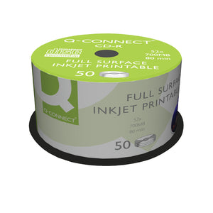 Q-Connect Inkjet Printable CD-R Discs 52x (Pack of 50) KF18020