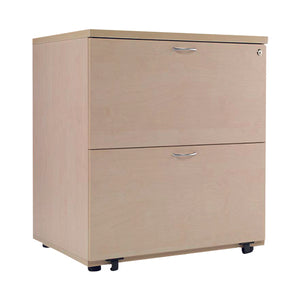 Jemini 2 Drawer Desk Side Filing Cabinet 800x600x730mm Maple KF72418