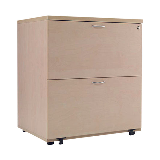 Jemini 2 Drawer Desk Side Filing Cabinet 800x600x730mm Maple KF72418