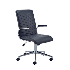 Jemini Tarragona Medium Back Managers Chair Leather Look Black KF72988