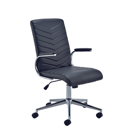 Jemini Tarragona Medium Back Managers Chair Leather Look Black KF72988