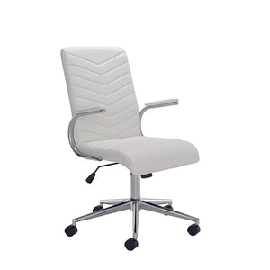 Jemini Tarragona Medium Back Managers Chair Leather Look White KF72989