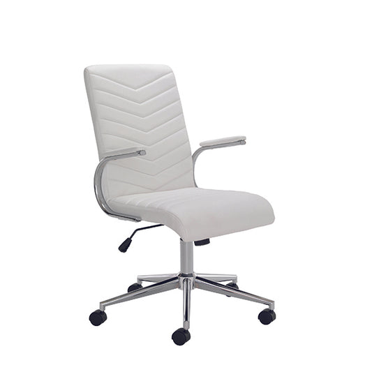 Jemini Tarragona Medium Back Managers Chair Leather Look White KF72989