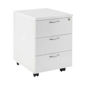First Mobile 3 Drawer Under Desk Pedestal 404x500x595mm White KF74768
