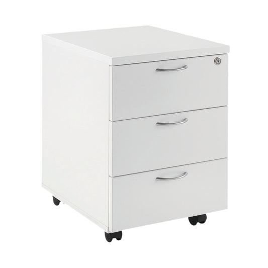 First Mobile 3 Drawer Under Desk Pedestal 404x500x595mm White KF74768
