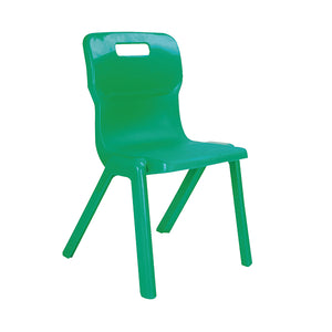 Titan One Piece Classroom Chair 360x320x513mm Green (Pack of 30) KF78596