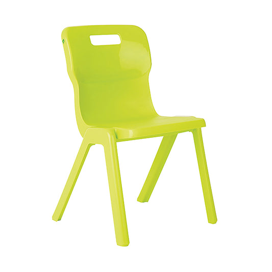 Titan One Piece Classroom Chair 363x343x563mm Lime (Pack of 30) KF78608