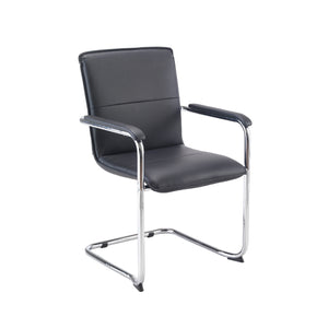 Arista Stratus Tuscany Executive Chair 560x600x870mm Leather Look Black/Chrome (Pack of 2) KF78702