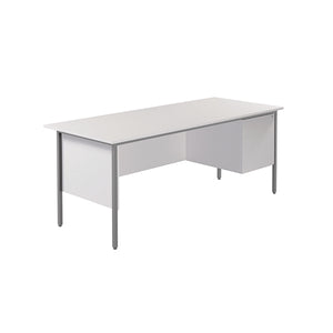 Serrion Rectangular 2 Drawer Pedestal 4 Leg Desk 1800x750x730mm White KF800065