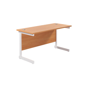 Jemini Single Rectangular Desk 1200x600x730mm Beech/White KF800469