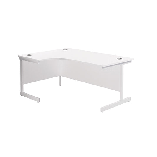 Jemini Radial Left Hand Cantilever Desk 1600x1200x730mm Nova Oak/White KF807667