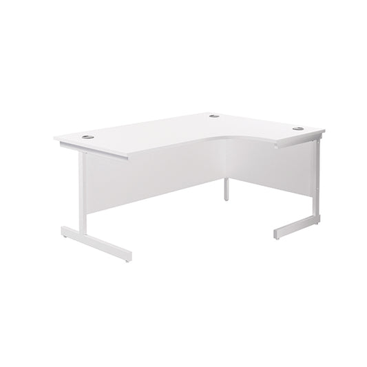Jemini Radial Right Hand Cantilever Desk 1600x1200x730mm White/White KF801936